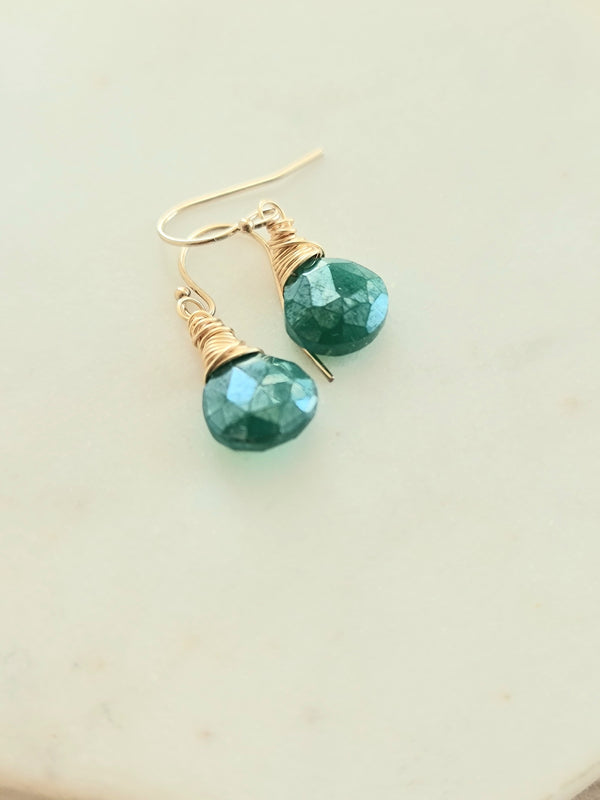 Emerald Green Chalcedony Earrings VitrineDesigns