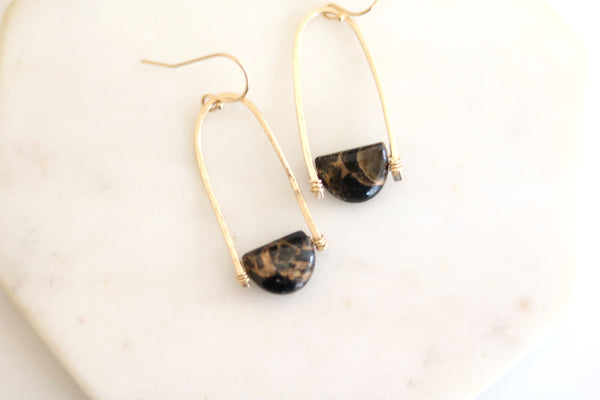 Rockpool earrings- Black Copper Turquoise