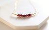 Red Garnet bar necklace