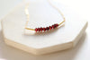 Red Garnet bar necklace