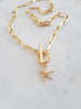 Toggle paperclip necklace Statement 14K goldfilled with Pearl Queen Bee Starfish necklace
