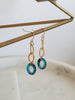 Gold link Electric blue earrings
