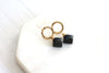 Black onyx gemstone gold earrings Eterna