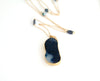 Agate Slice necklace bohemian long statement necklace in Vermeil gold/ sterling silver