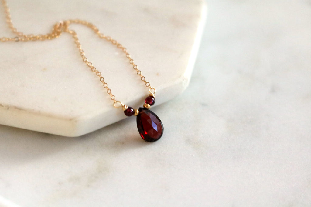 Buy January garnet Birthstone Necklace Created With Zircondia® Crystals by  Philip Jones Online in India - Etsy