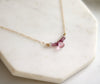 Ombre Pink Sapphire and Topaz bar necklace