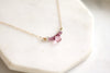 Ombre Pink Sapphire and Topaz bar necklace