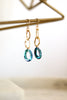 Gold link Electric blue earrings