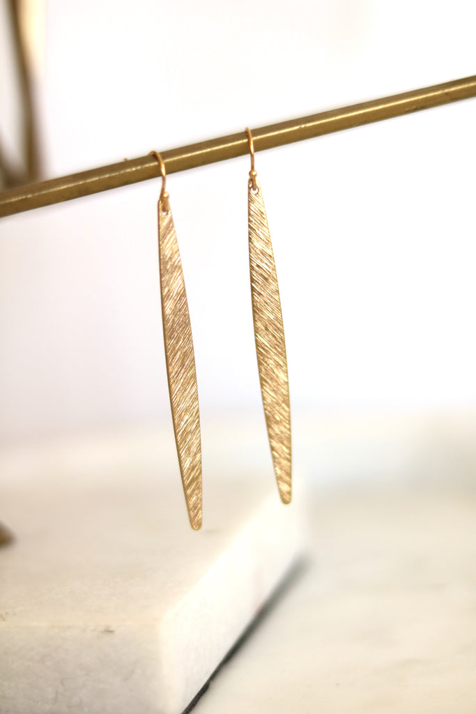 Long leaf earrings