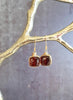 Garnet gemstone minimalist earrings