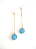 Linear Stick earrings Turquoise Druzy