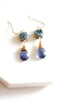 Iolite Gemstone and aqua Druzy earrings