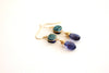 Iolite Gemstone and aqua Druzy earrings