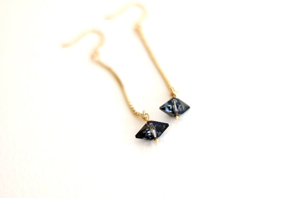 Linear Swarovski crystal earrings