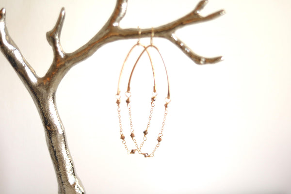 Glide earrings rose gold Swarovski crystals