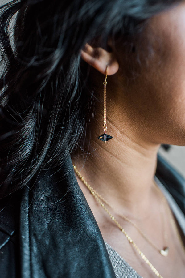 Linear Swarovski crystal earrings