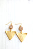 Statement Gold Triangle Champagne Druzy earrings