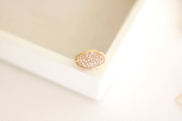 Marquise Champagne druzy ring
