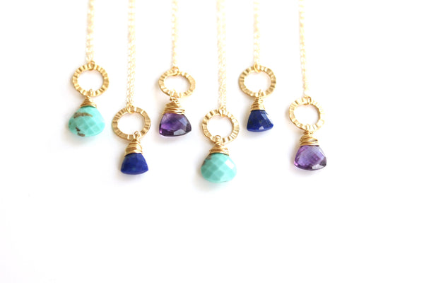 Eterna Birthstone Gemstone Pendant Necklace