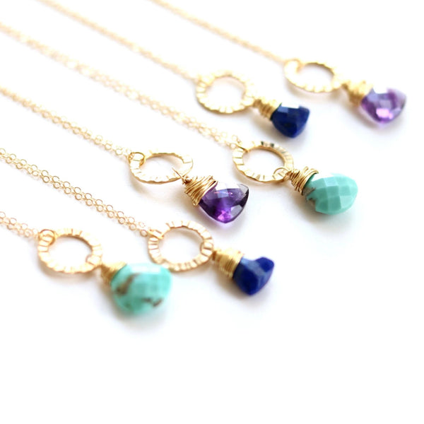 Eterna Birthstone Gemstone Pendant Necklace