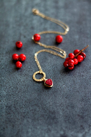 Eterna necklace Red Druzy
