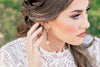 Rose gold Wedding pearl earrings