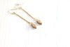 Kite Rose gold druzy linear earrings