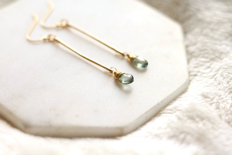 Blue Aquamarine Stick earrings