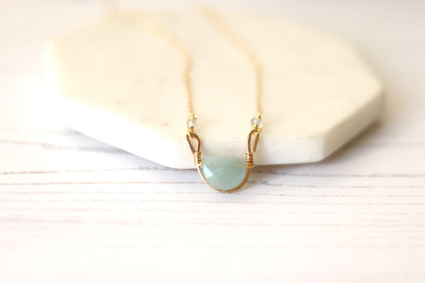 Rockpool Necklace - Aquamarine gemstone