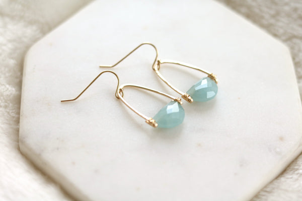 Rockpool earrings - Aquamarine gemstone