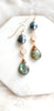 Labradorite + black pearl + druzy earrings