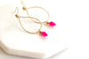As seen on Jane The Virgin - Hammered Gold hoops with pink chalcedony