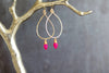 As seen on Jane The Virgin - Hammered Gold hoops with pink chalcedony