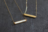 Black Marble Bar necklace 14K goldfilled