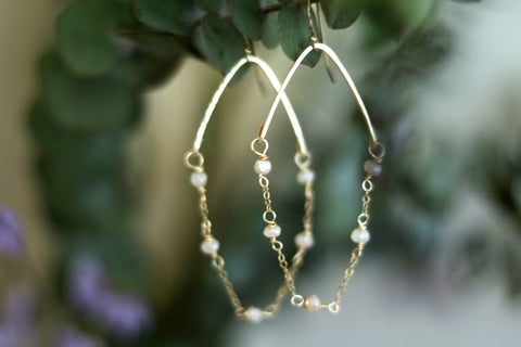Glide earrings - pearl hoops