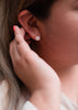 Round White Druzy studs earrings