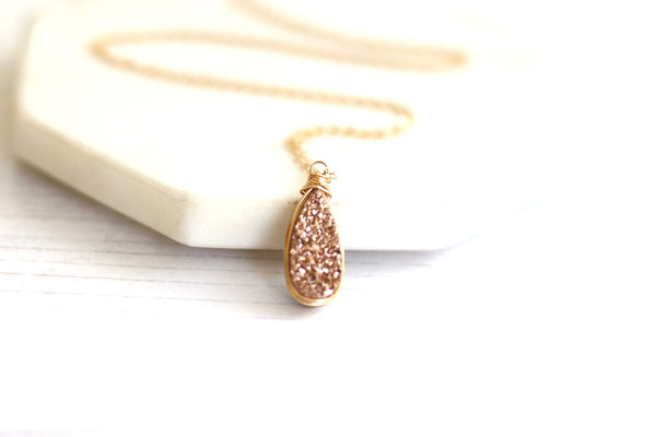 Rose gold teardrop necklace