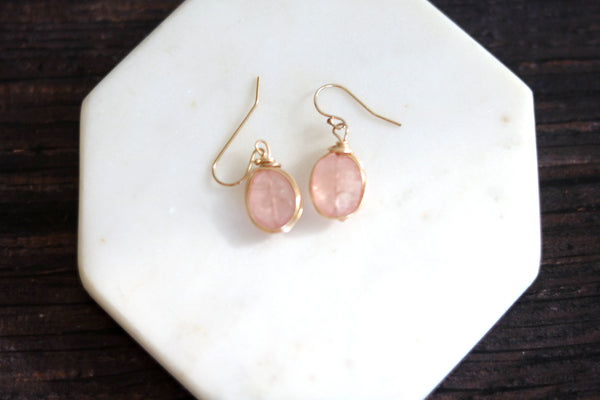 Pink Morganite drop earrings