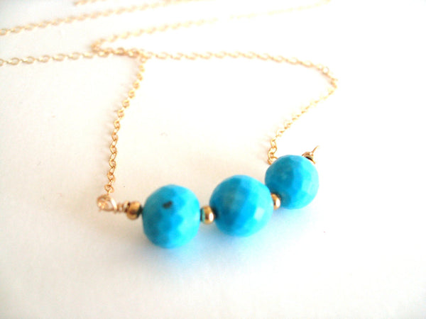 Turquoise Layering Necklace with round beads