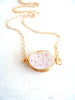 Rose Gold Druzy Choker Mixed Metal Necklace