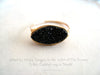Black Druzy Marquise Ring
