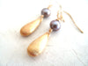 As seen on Cedar Cove - Mauve Grey pearl earrings vermeil gold Andie MacDowell