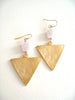 Statement white Druzy Gold Triangle earrings