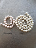 Linear pearl earrings - cream/blush