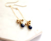 Blue Sapphire long drop earrings