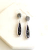 Silver and Black marble statement earrings